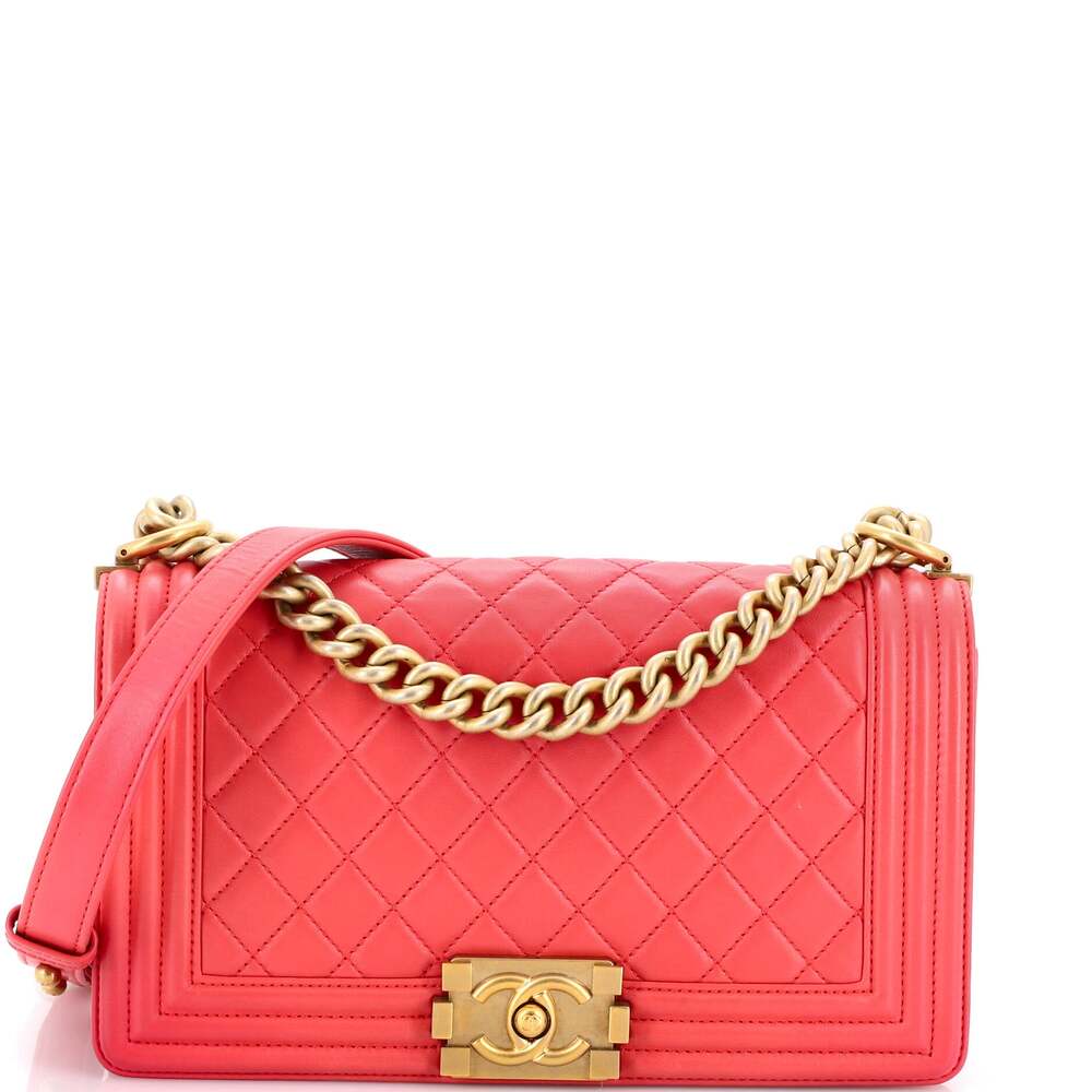Chanel Boy Flap Bag Quilted Lambskin #254983C36B - Picture 1 of 7